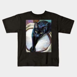 Cute, Colorful and Cozy Black Cat Kids T-Shirt